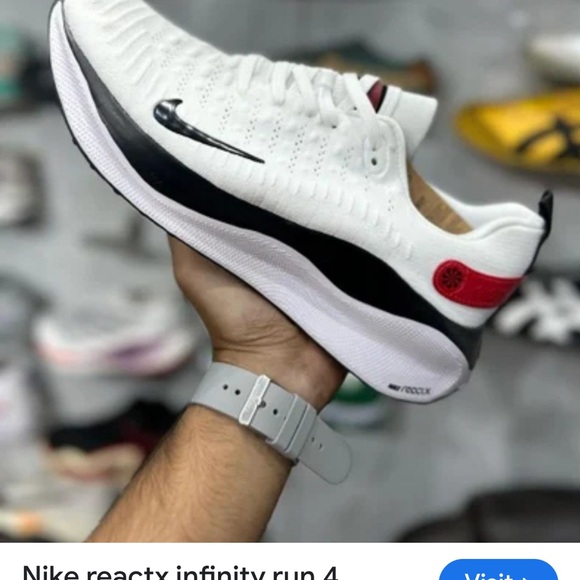 Nike React Infinity Run 4 White and Black Athletic Shoes - Picture 1 of 11